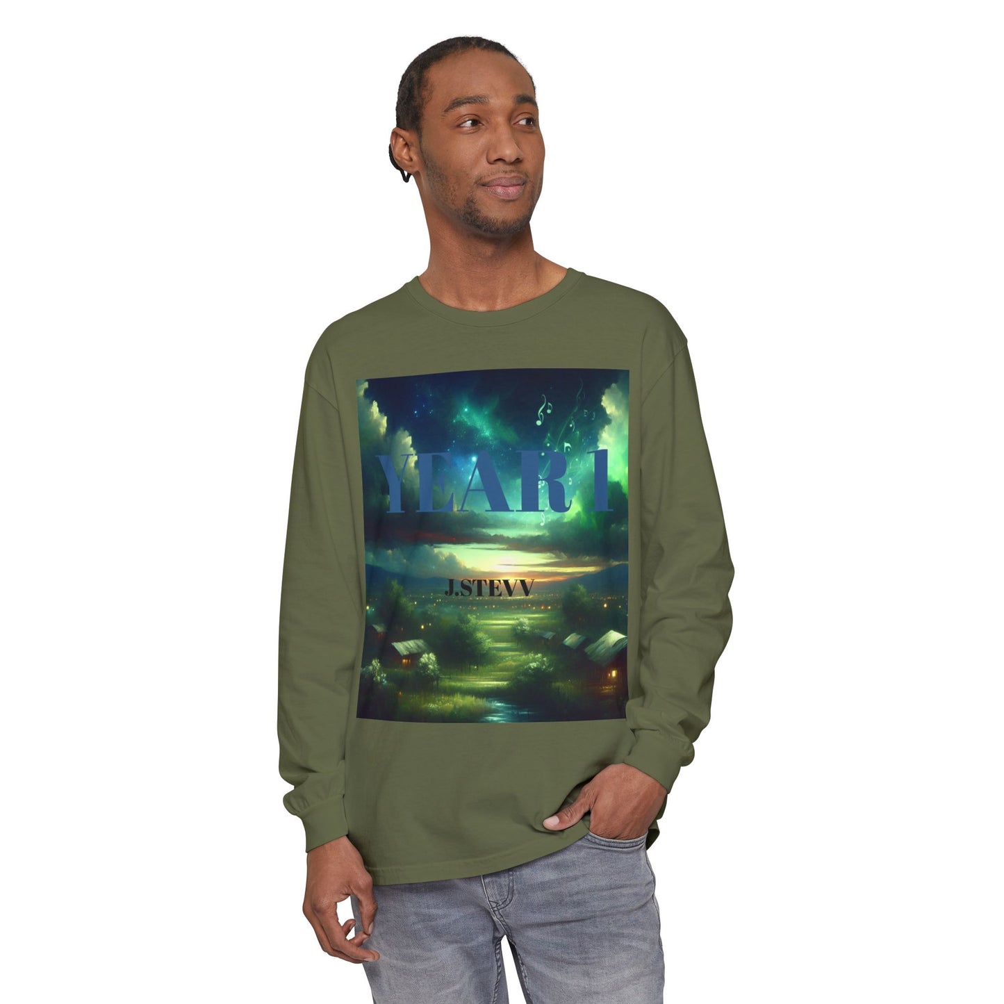 YEAR 1 Unisex Long Sleeve T-Shirt - Garment-Dyed Colorful Design
