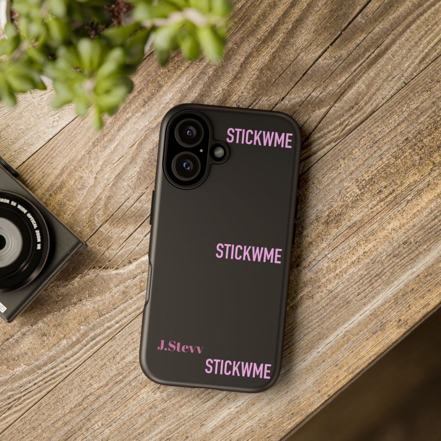 Trendy Phone Case with 'STICKWME' Design | Durable & Stylish Protection