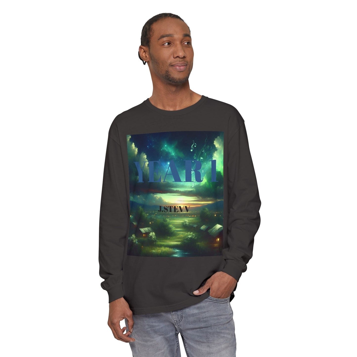 YEAR 1 Unisex Long Sleeve T-Shirt - Garment-Dyed Colorful Design