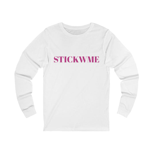 Casual Unisex Long Sleeve Tee - 'STICKWME' Statement Top