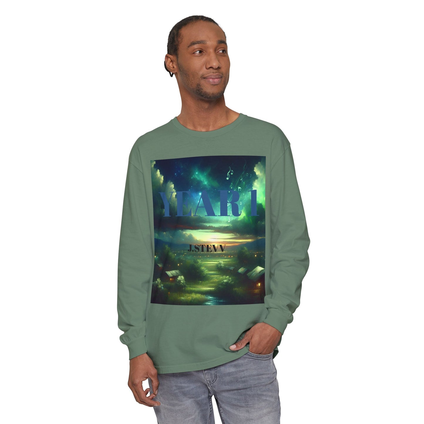 YEAR 1 Unisex Long Sleeve T-Shirt - Garment-Dyed Colorful Design
