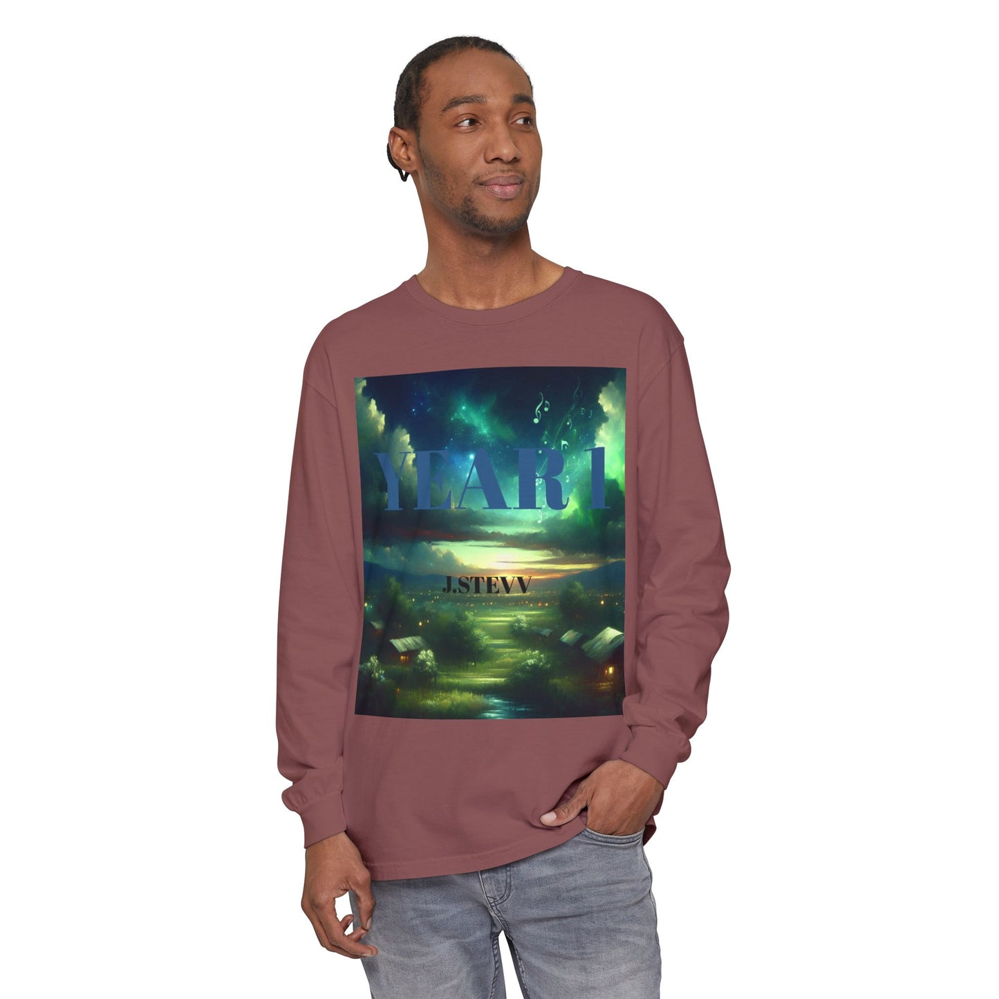 YEAR 1 Unisex Long Sleeve T-Shirt - Garment-Dyed Colorful Design