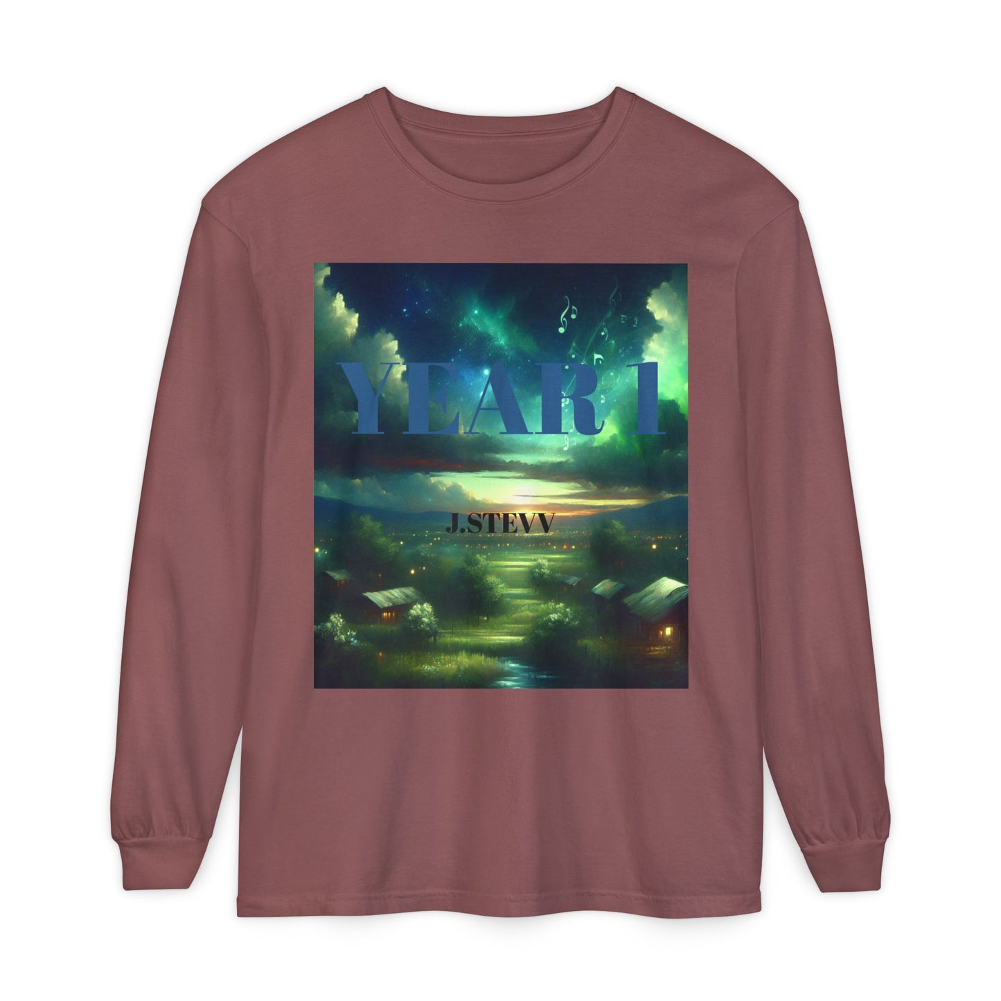 YEAR 1 Unisex Long Sleeve T-Shirt - Garment-Dyed Colorful Design
