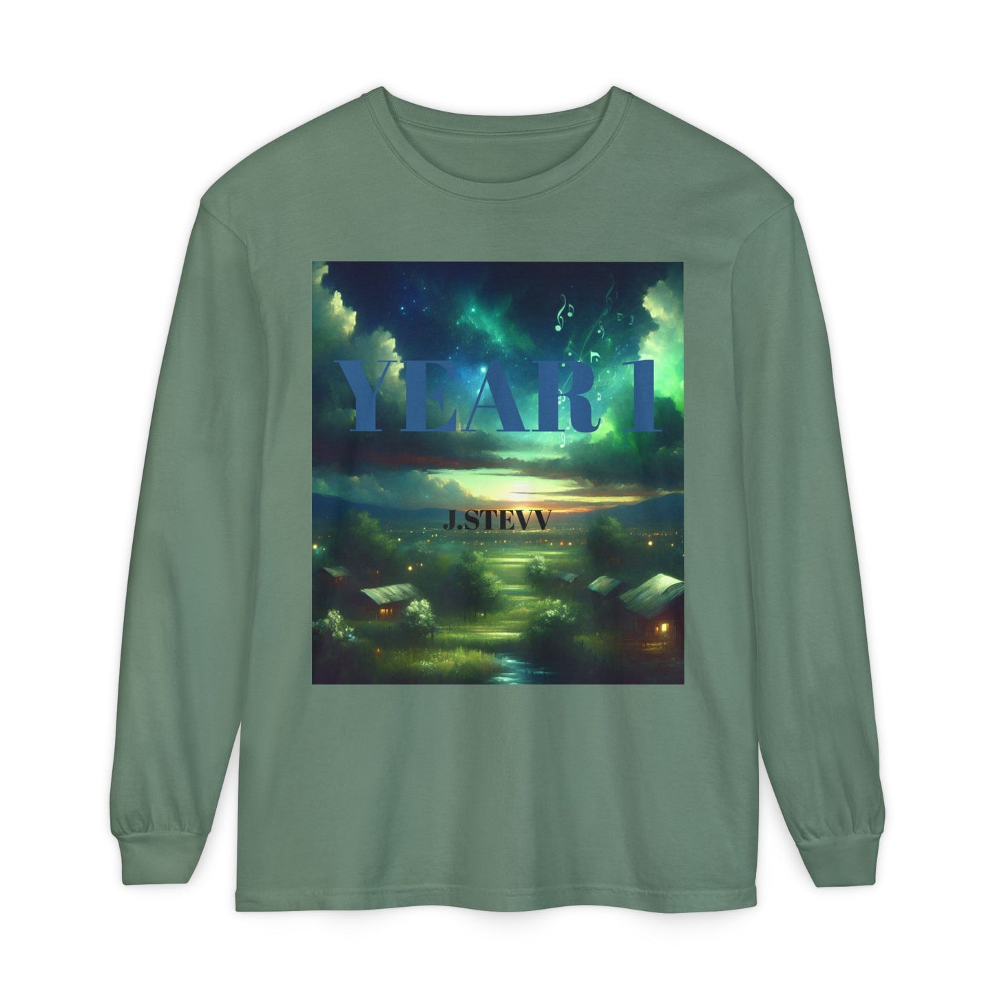 YEAR 1 Unisex Long Sleeve T-Shirt - Garment-Dyed Colorful Design