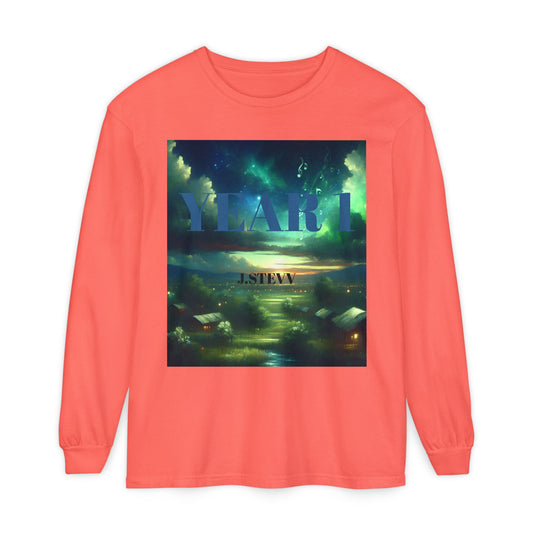 YEAR 1 Unisex Long Sleeve T-Shirt - Garment-Dyed Colorful Design
