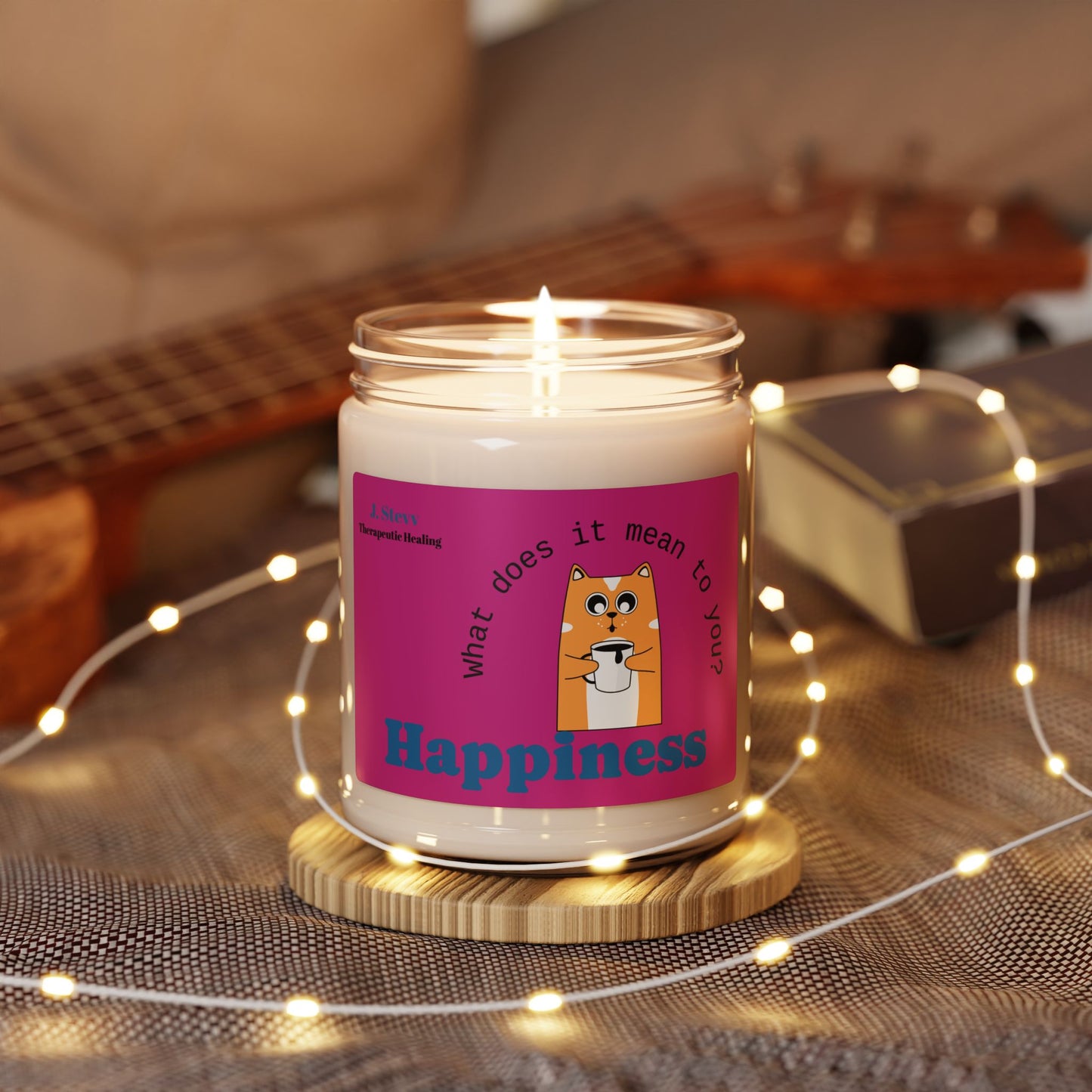 Happiness Scented Soy Candle - 9oz Therapeutic Candle for Relaxation and Self-Care