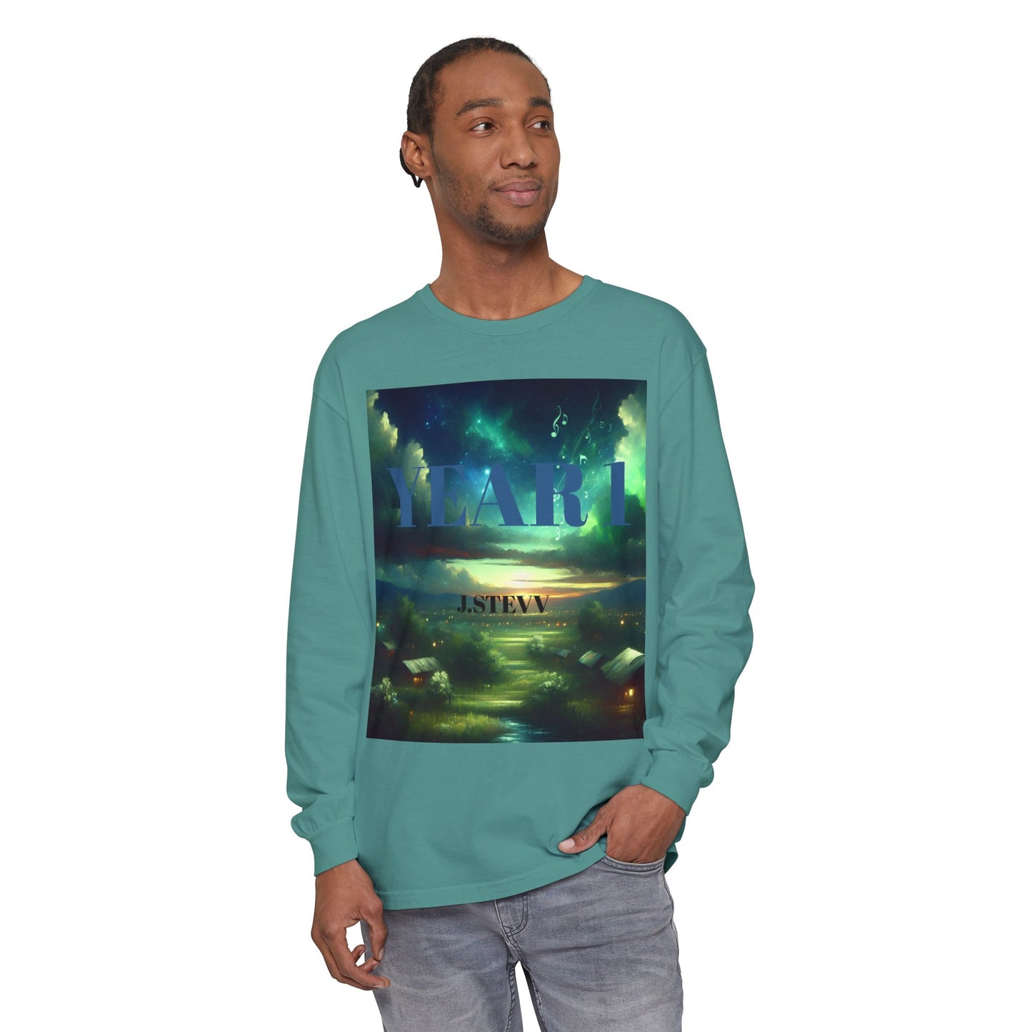 YEAR 1 Unisex Long Sleeve T-Shirt - Garment-Dyed Colorful Design