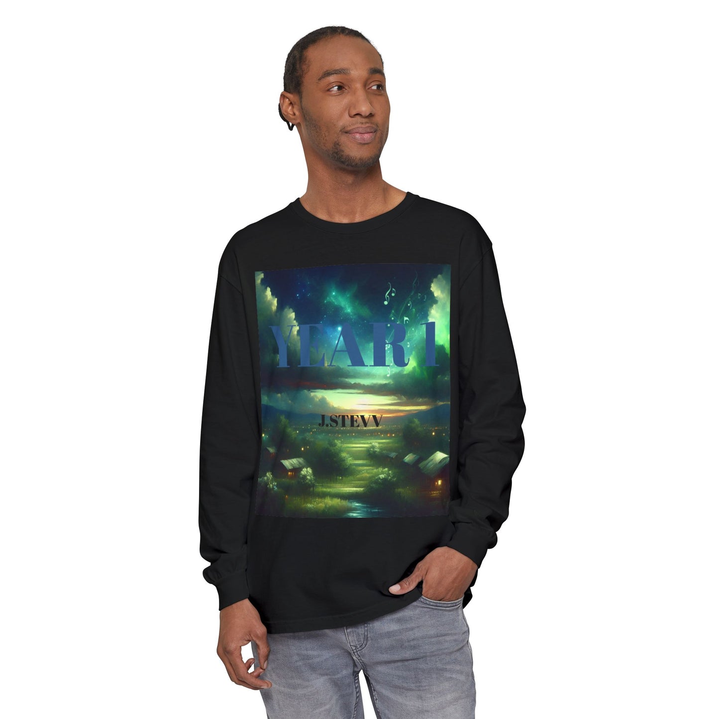 YEAR 1 Unisex Long Sleeve T-Shirt - Garment-Dyed Colorful Design
