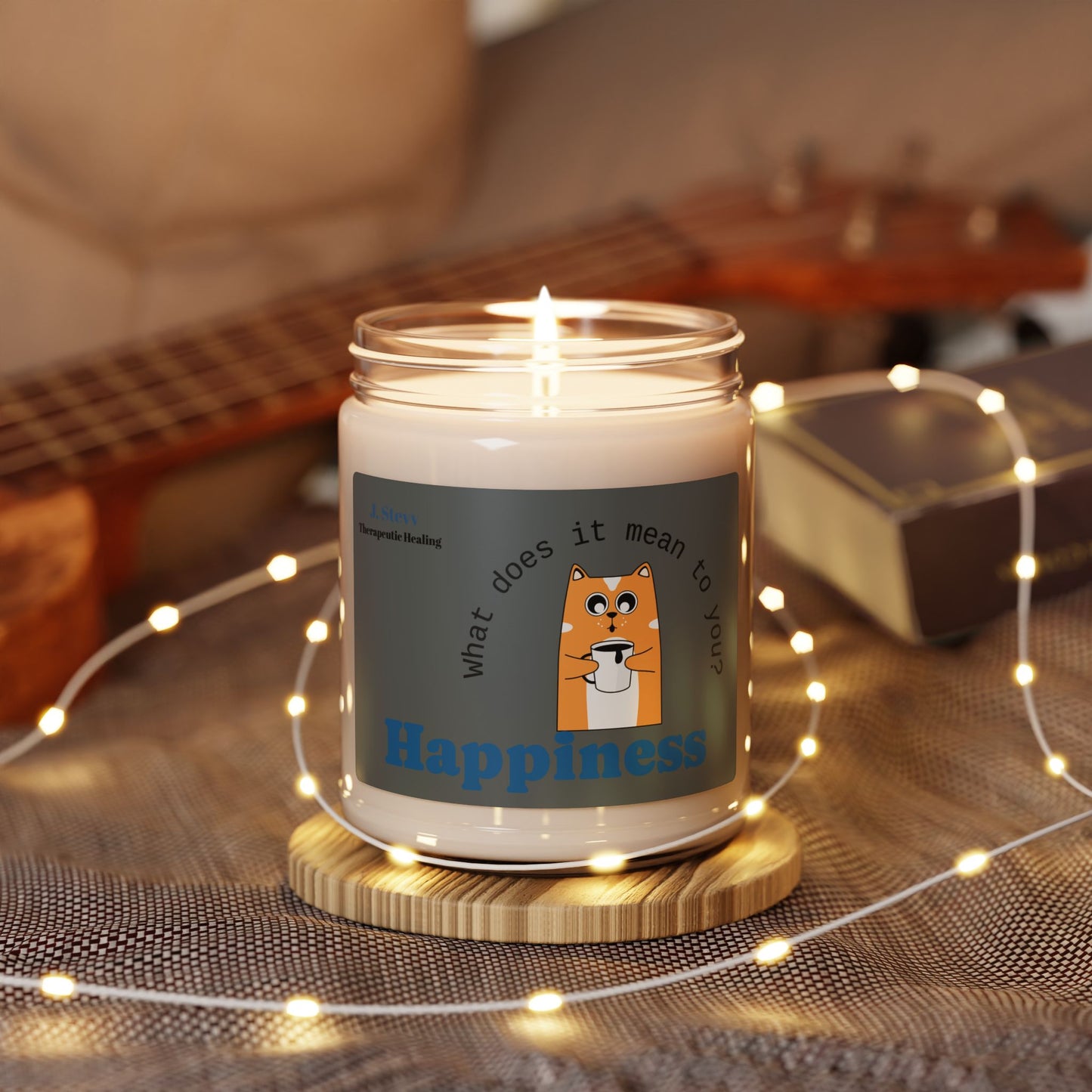 Happiness Scented Soy Candle - 9oz Therapeutic Candle for Relaxation and Self-Care