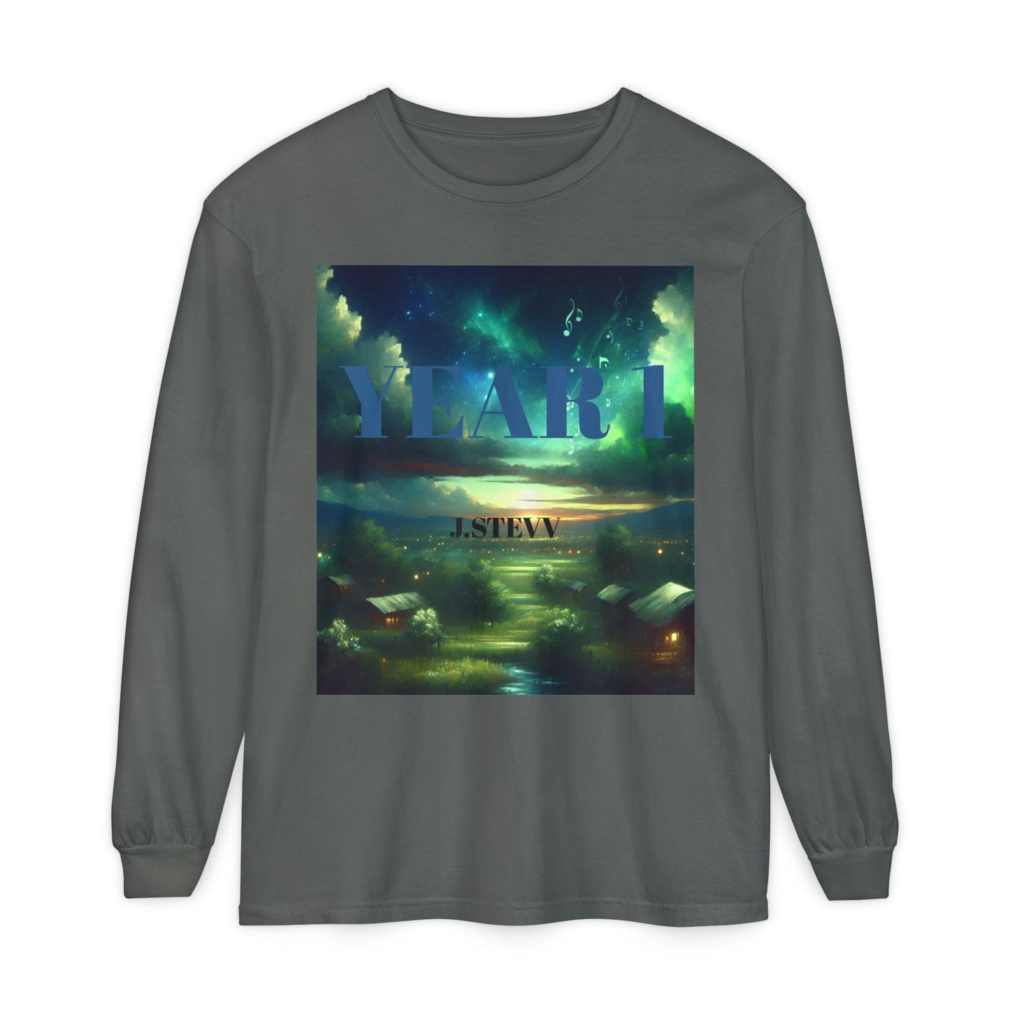 YEAR 1 Unisex Long Sleeve T-Shirt - Garment-Dyed Colorful Design