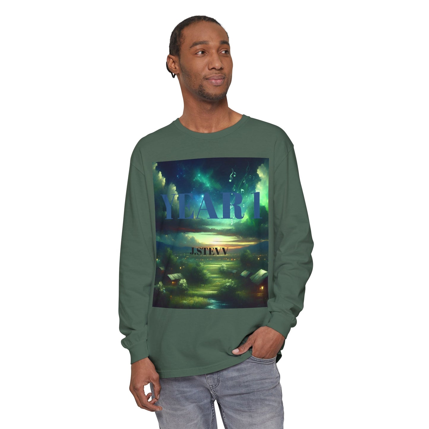 YEAR 1 Unisex Long Sleeve T-Shirt - Garment-Dyed Colorful Design