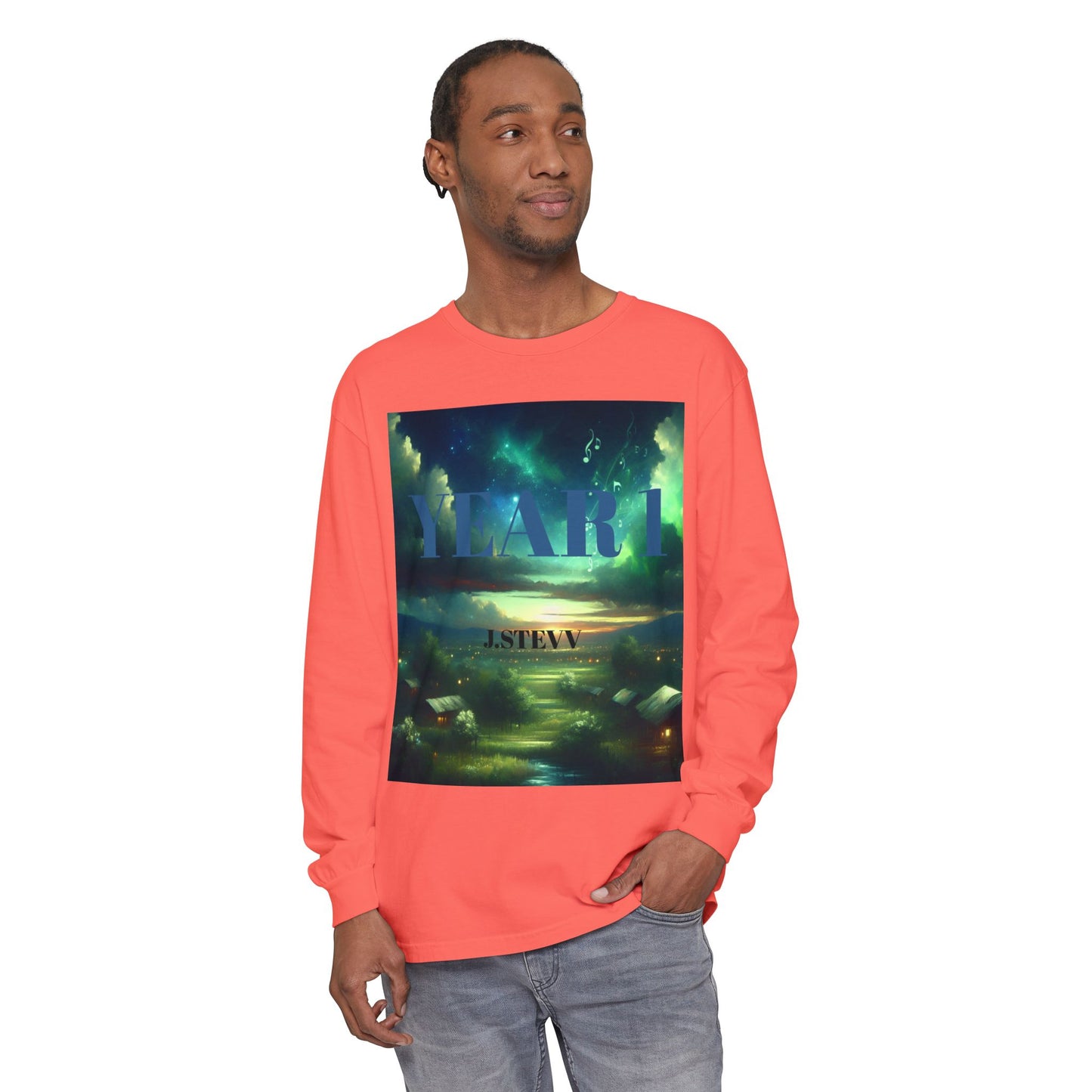 YEAR 1 Unisex Long Sleeve T-Shirt - Garment-Dyed Colorful Design