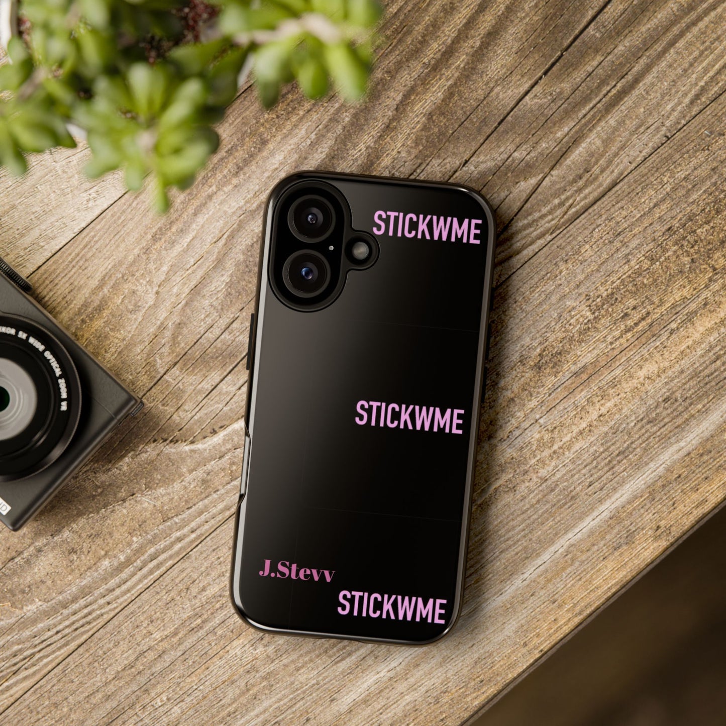 Trendy Phone Case with 'STICKWME' Design | Durable & Stylish Protection